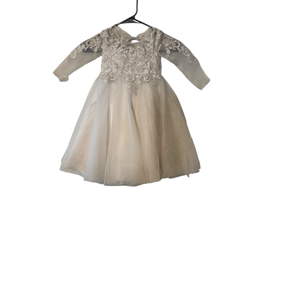 Azazie Toddler Girl Flower Girl Precious Fros A-Line Tulle Dress Size 2T - Picture 3 of 11